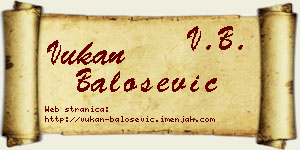 Vukan Balošević vizit kartica